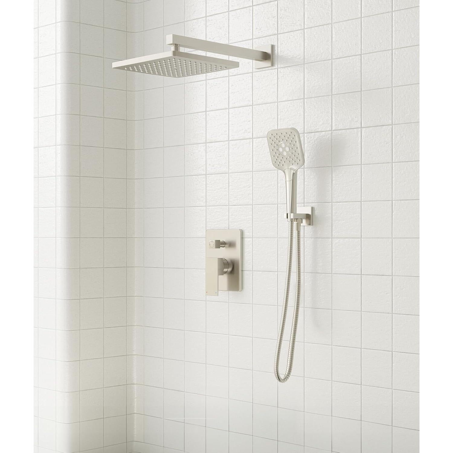 Sistema de Ducha Gabrylly con Cabezal de Lluvia 10" Níquel