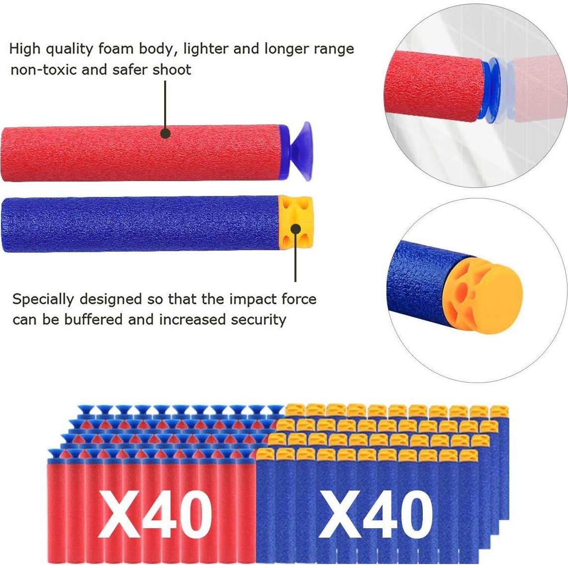 Pistolas Blaster POKONBOY 4 en 1 con 80 Dardos de Espuma