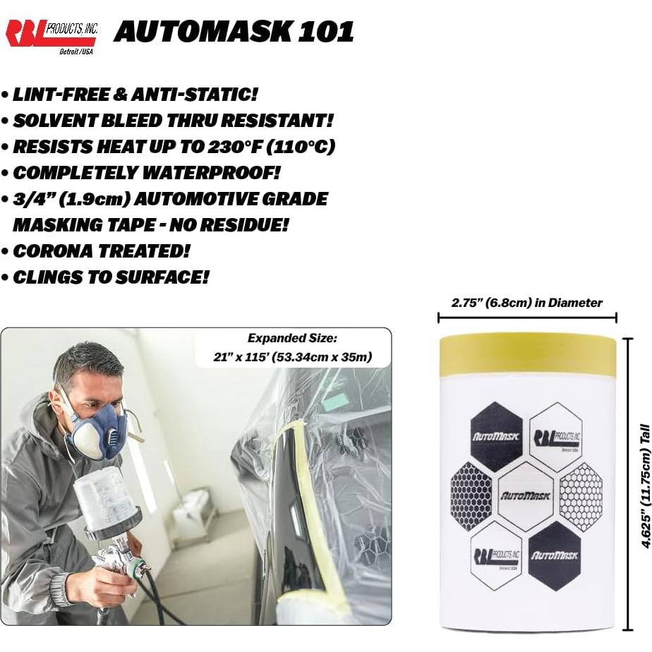 Película de Enmascarado RBL AutoMask 101 - 53.34 cm x 35.05 m