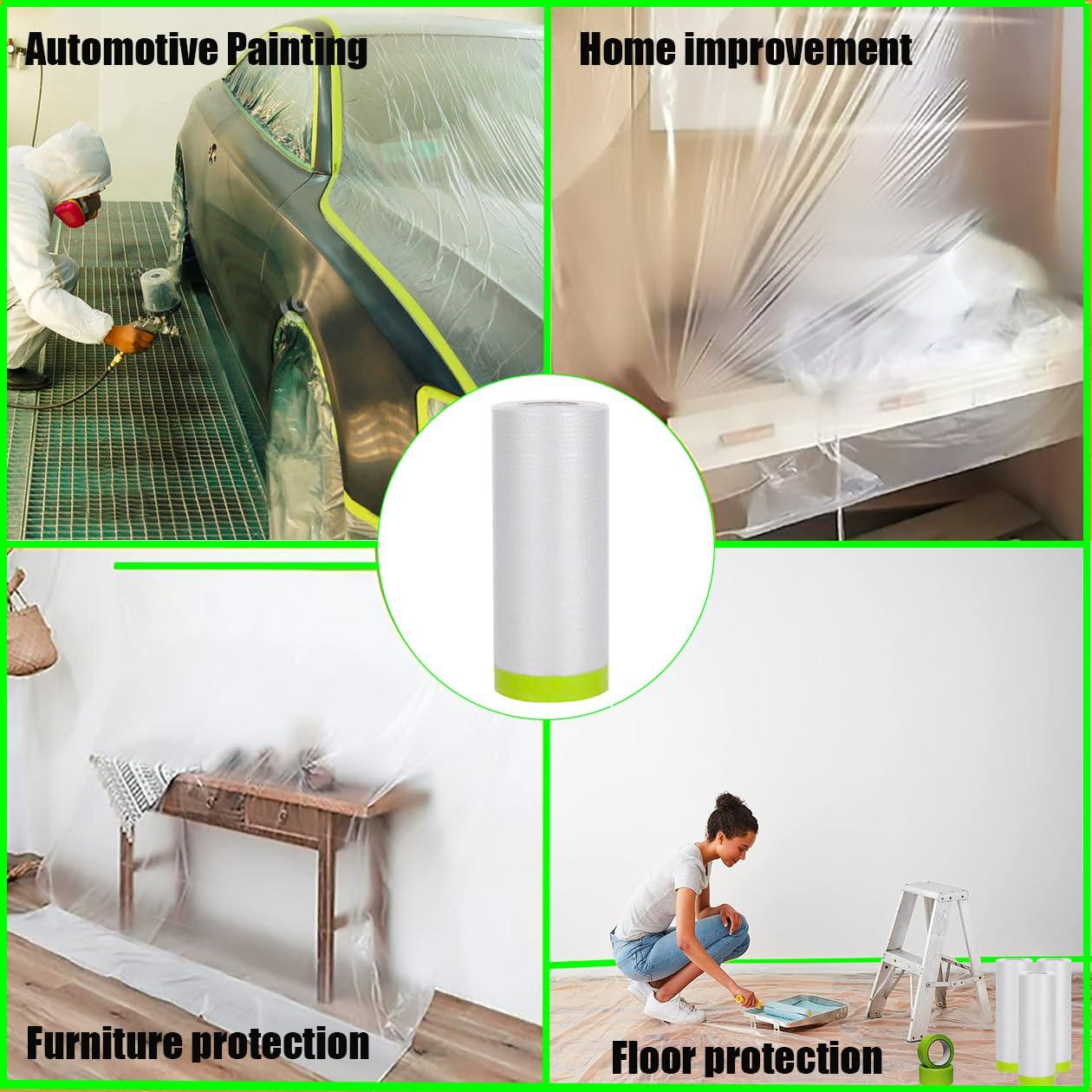 Cinta de Pintor y Cubierta YUNXIHUI 6 Rollos 139,7cm x 19,81m