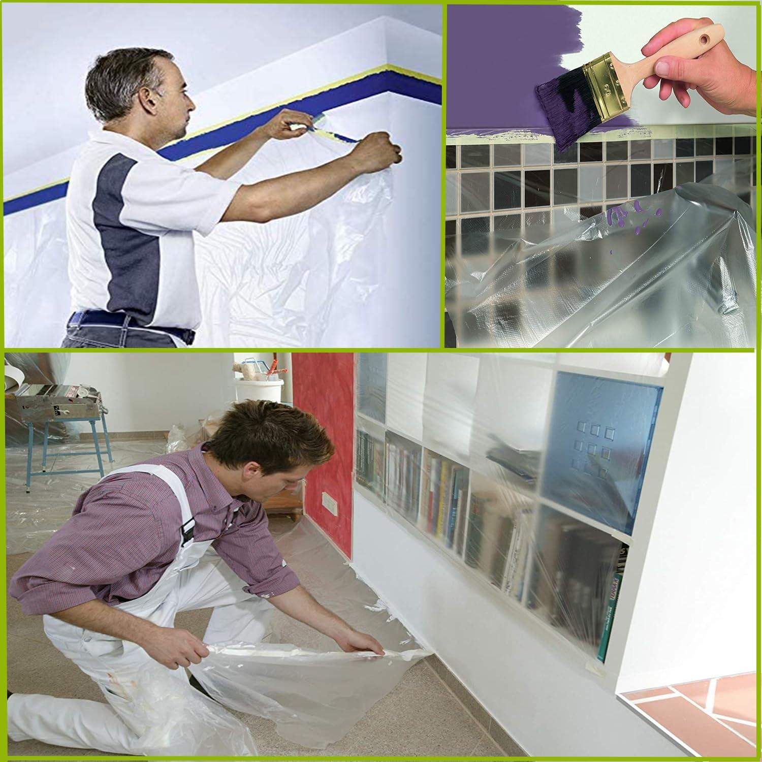 Cinta de Pintor y Cubierta YUNXIHUI 6 Rollos 139,7cm x 19,81m