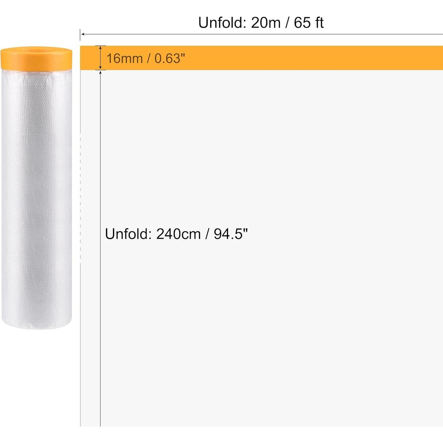 Cinta de Enmascarar uxcell 240cm x 20m Polietileno Transparente