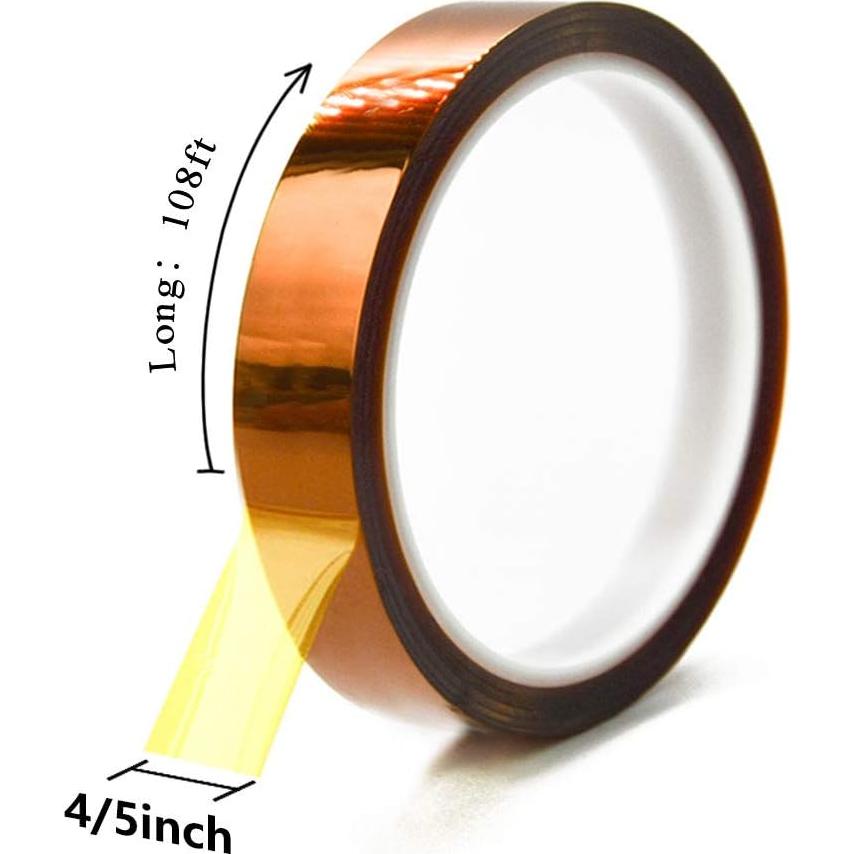 Cinta Kapton MYJOR Resistente al Calor 20mm x 33m 2 Rollos
