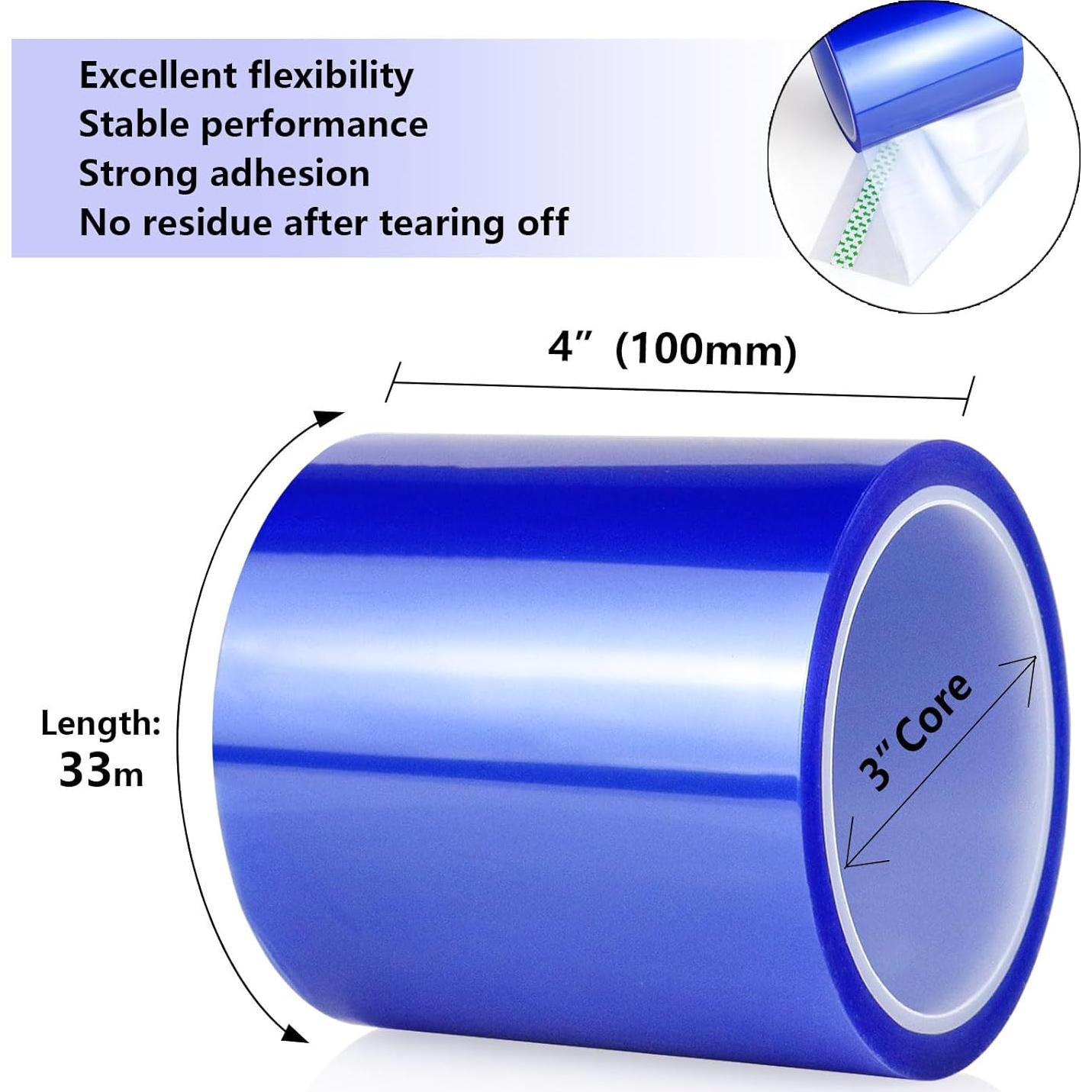 Cinta de Alta Temperatura BOMEI PACK 100mm x 33m Azul