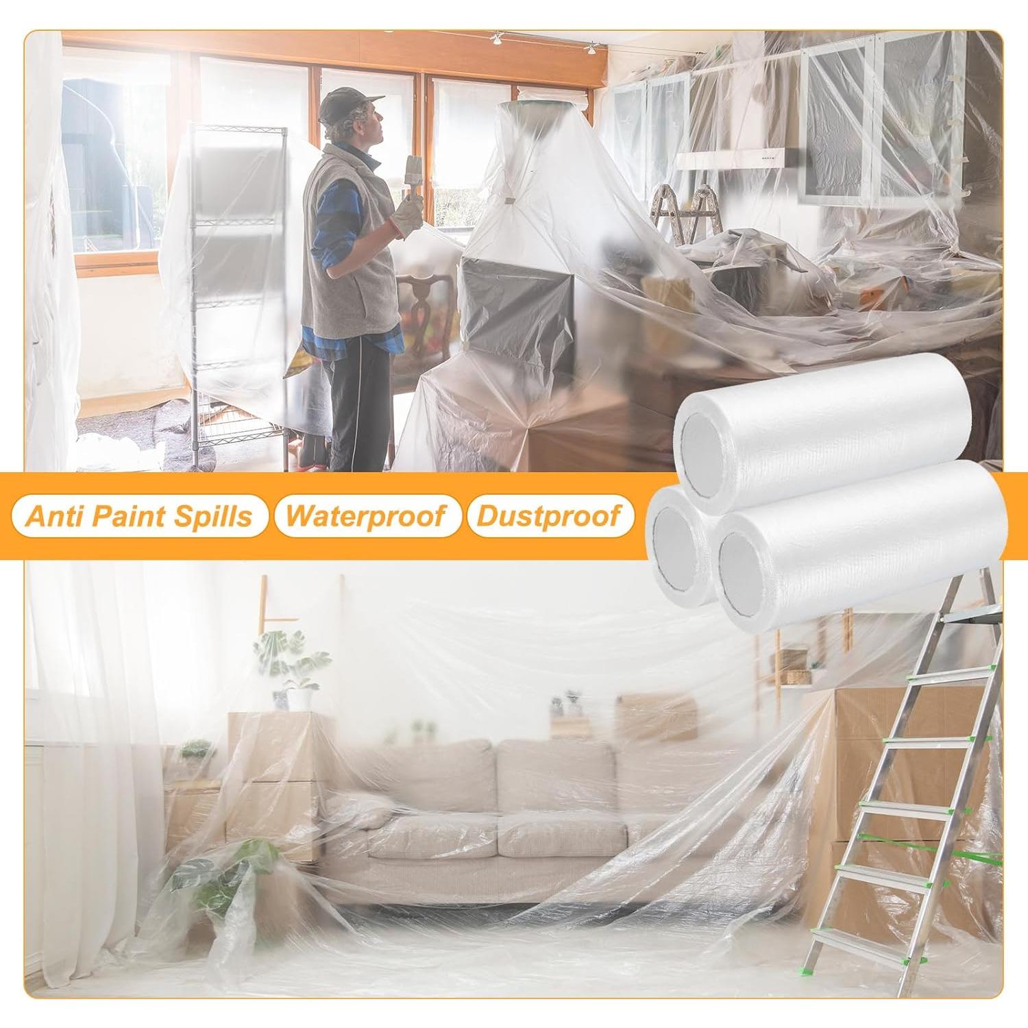 Tela Plástica 2 Rollos uxcell 4,27 x 15,85 m Impermeable