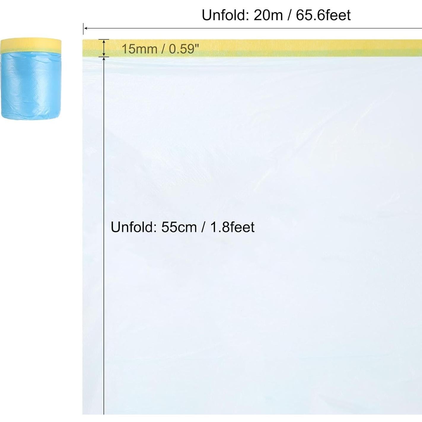 Película de Enmascarar Pre-Cinta uxcell 1.5m x 20m PE Azul