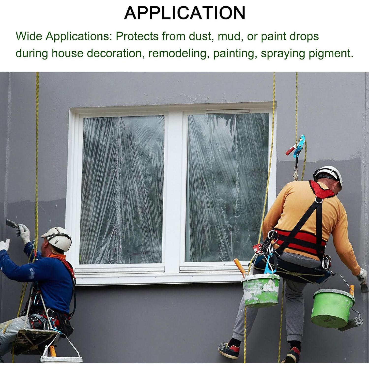 Película de Enmascarar Pre-Cinta uxcell 1.5m x 20m PE Azul