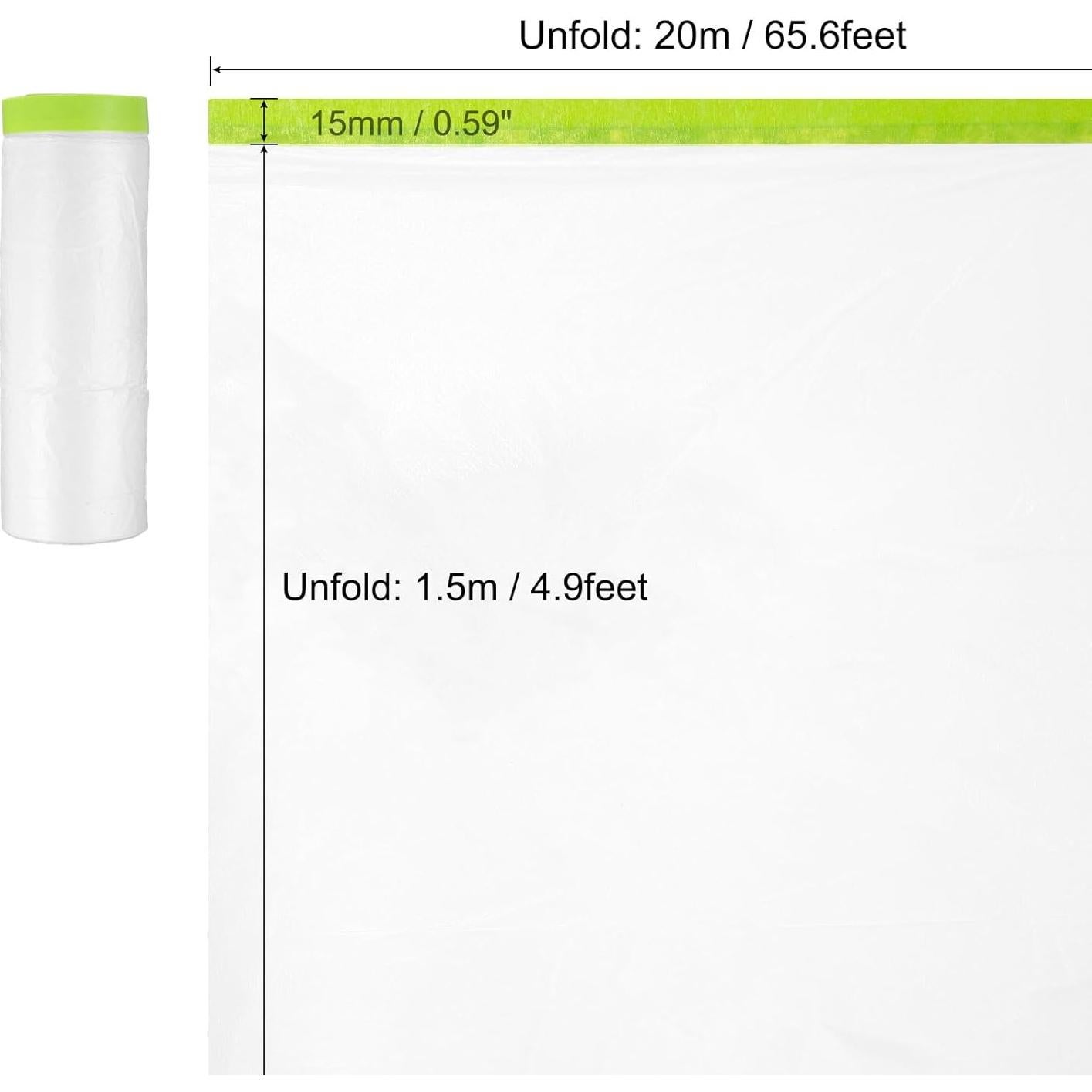 Película de Enmascarar Pre-Cinta uxcell 1.5m x 20m Verde