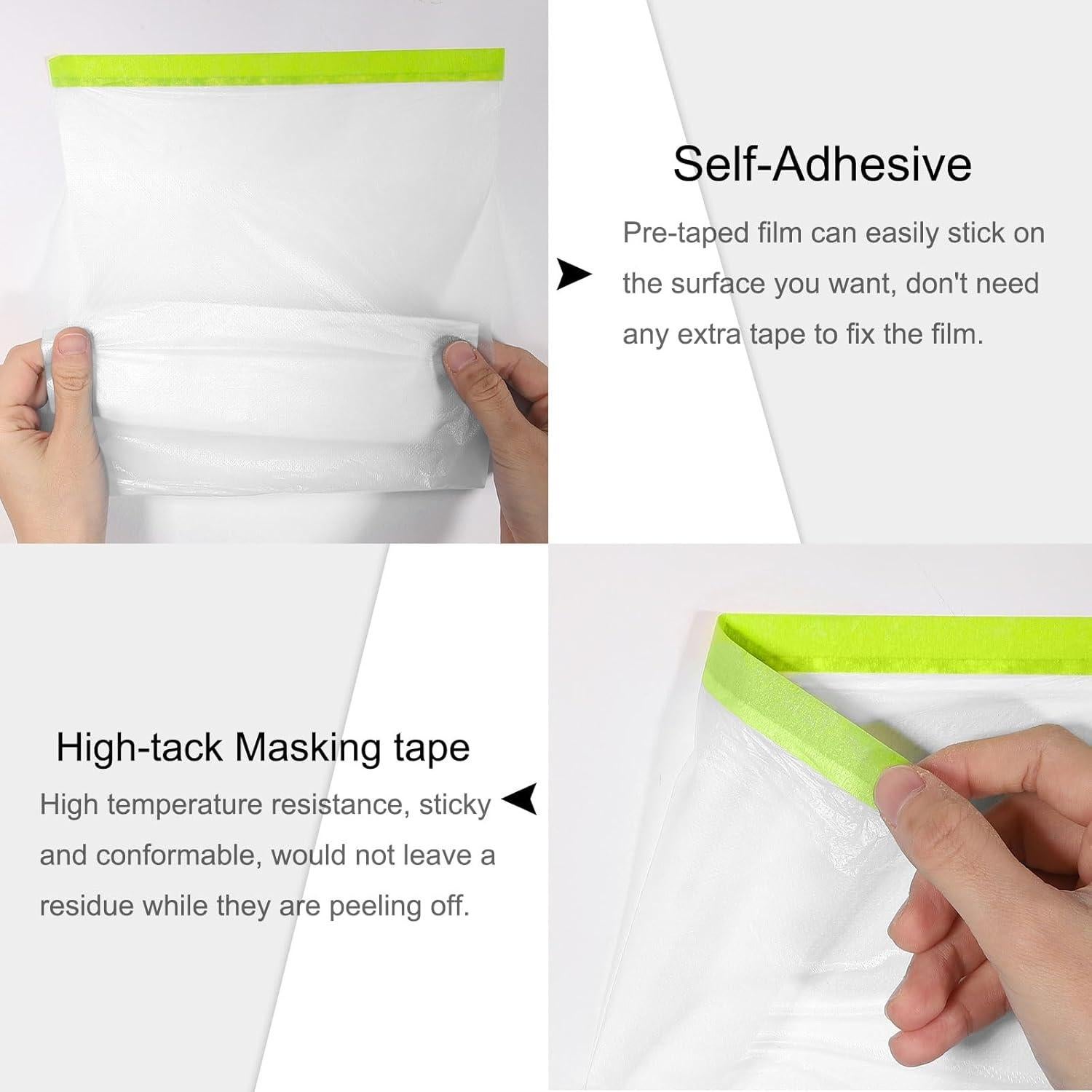 Película de Enmascarar Pre-Cinta uxcell 1.5m x 20m Verde