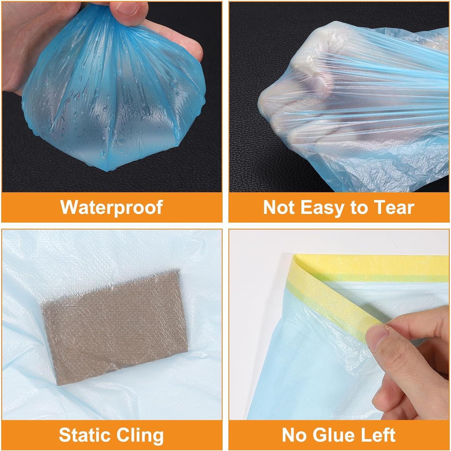 Película de Enmascarar Pre-Cinta uxcell 1.5m x 20m PE Azul