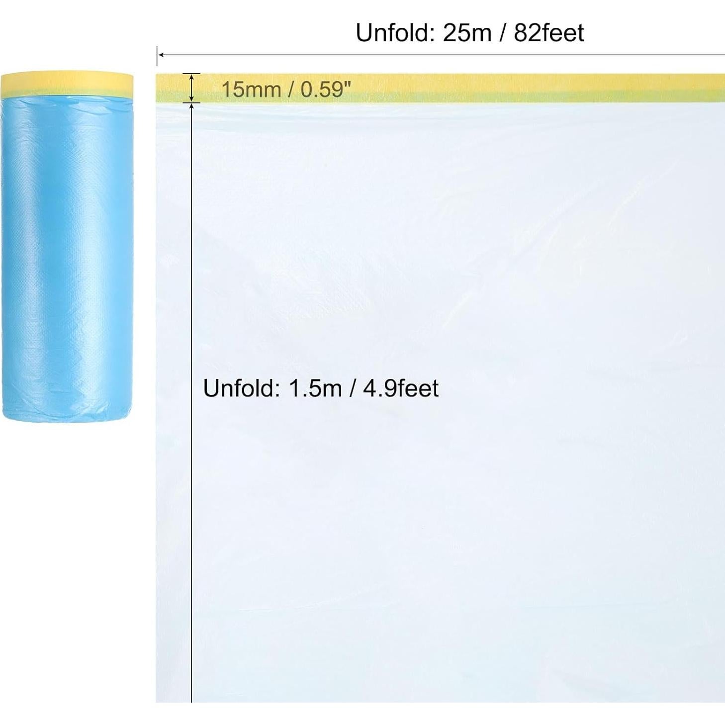 Película de Enmascarar Pre-Cinta uxcell 1.5m x 20m 6Pcs