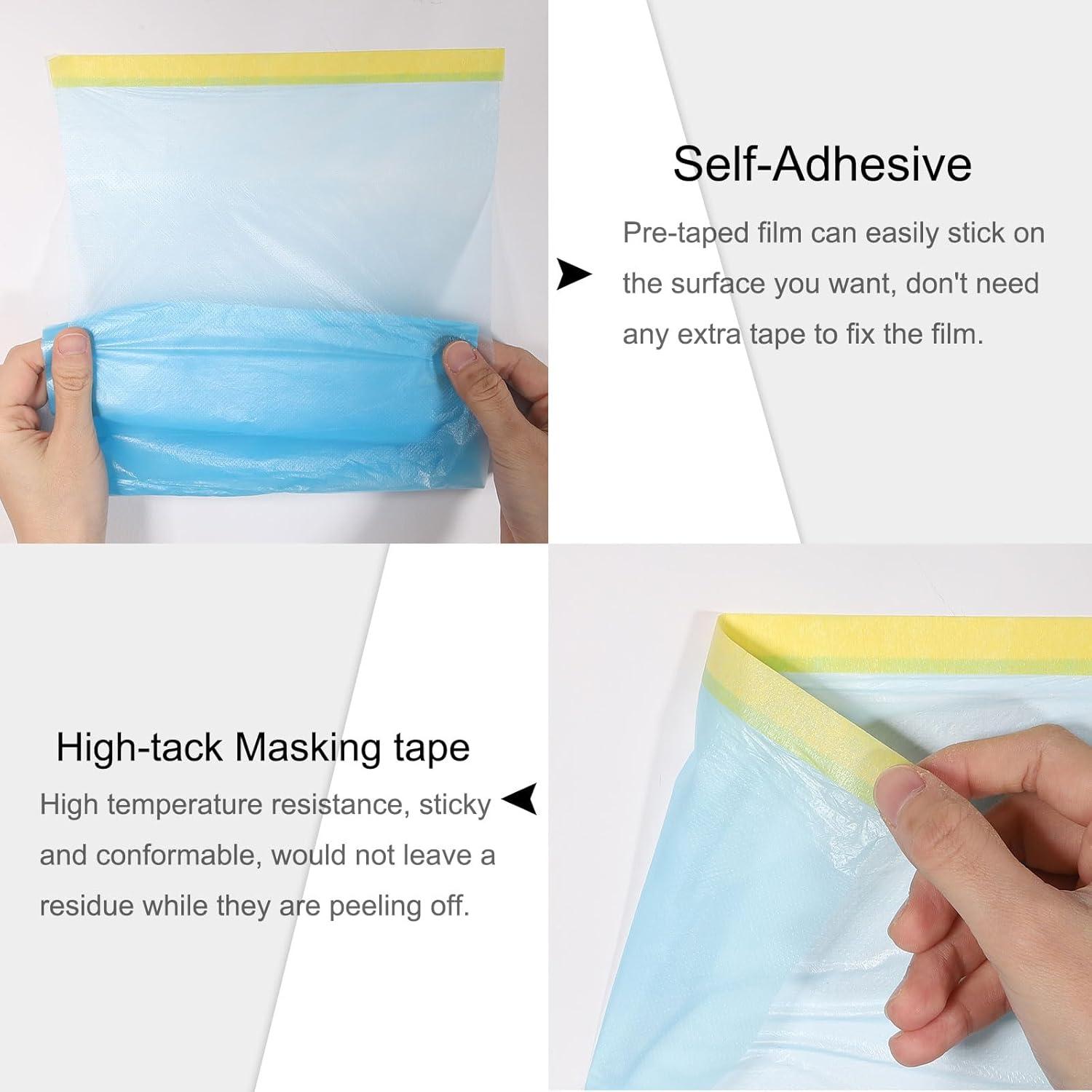 Película de Enmascarar Pre-Cinta uxcell 1.5m x 20m 6Pcs