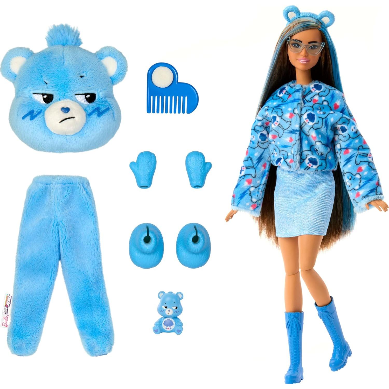 Muñeca Barbie Cutie Reveal Care Bears Grumpy Bear 10 Sorprisas