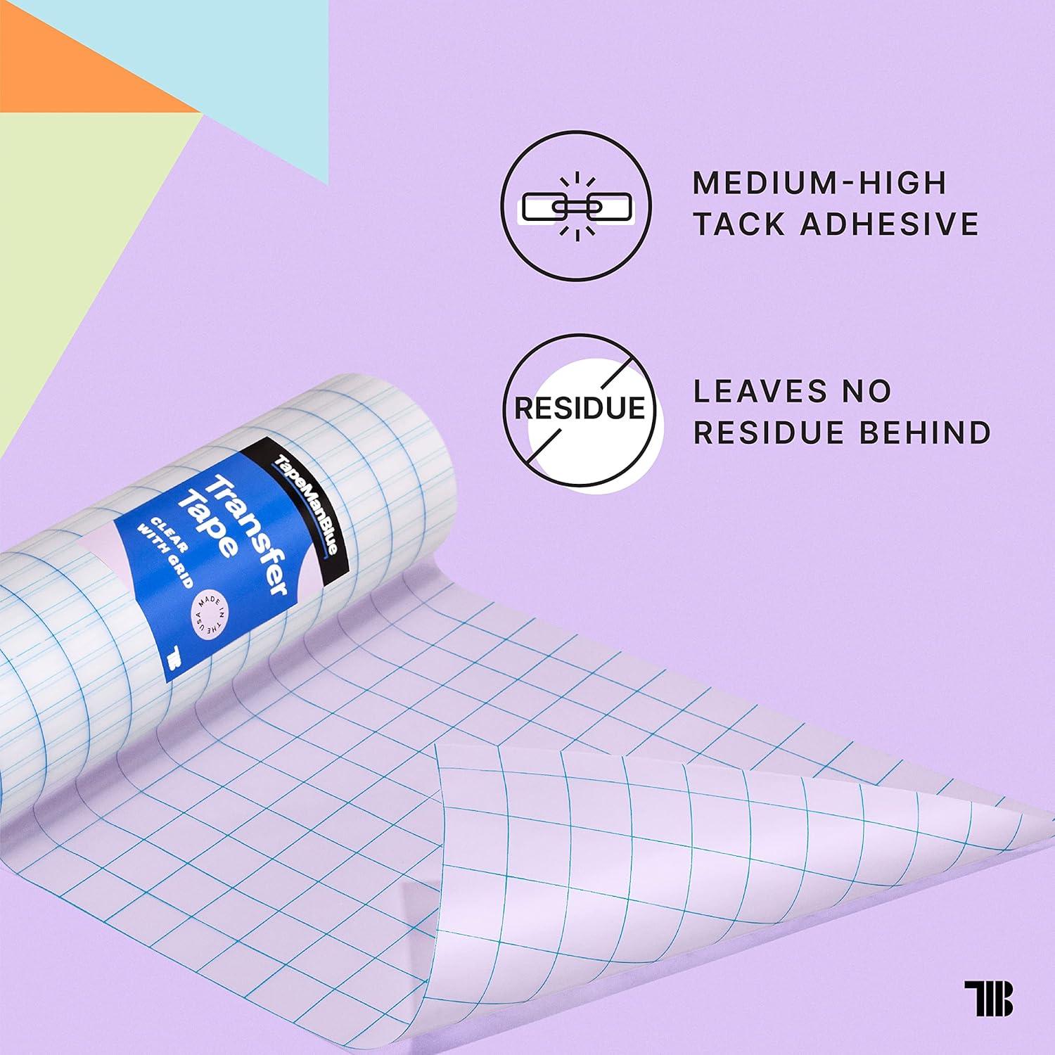 Cinta de Transferencia Clear 30,48 cm x 30,48 m TapeManBlue