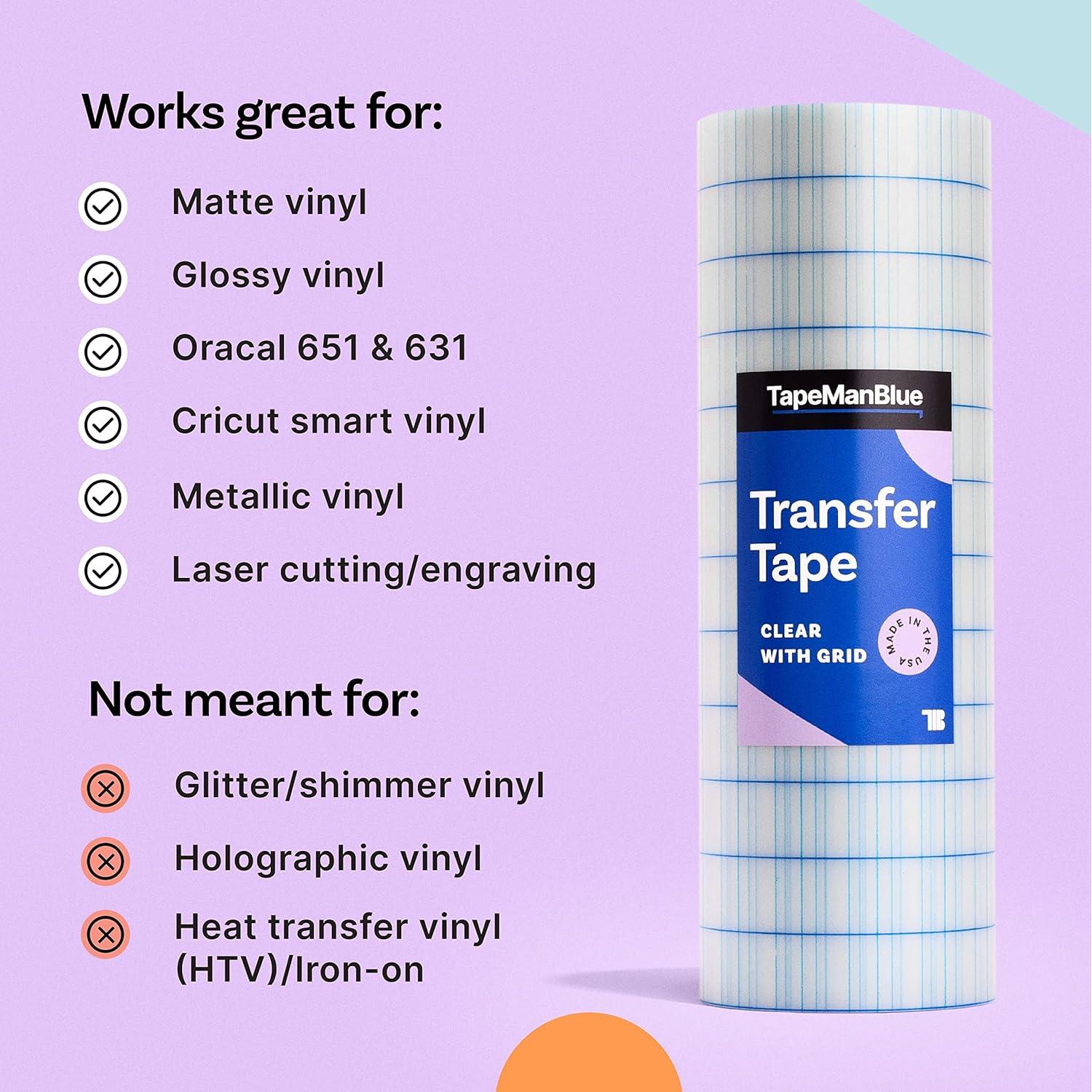 Cinta de Transferencia Clear 30,48 cm x 30,48 m TapeManBlue