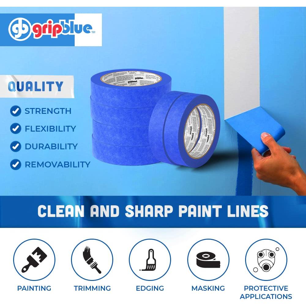 Cinta de Pintor Azul GripBlue 1" (6 Rollos, 360 Yards)