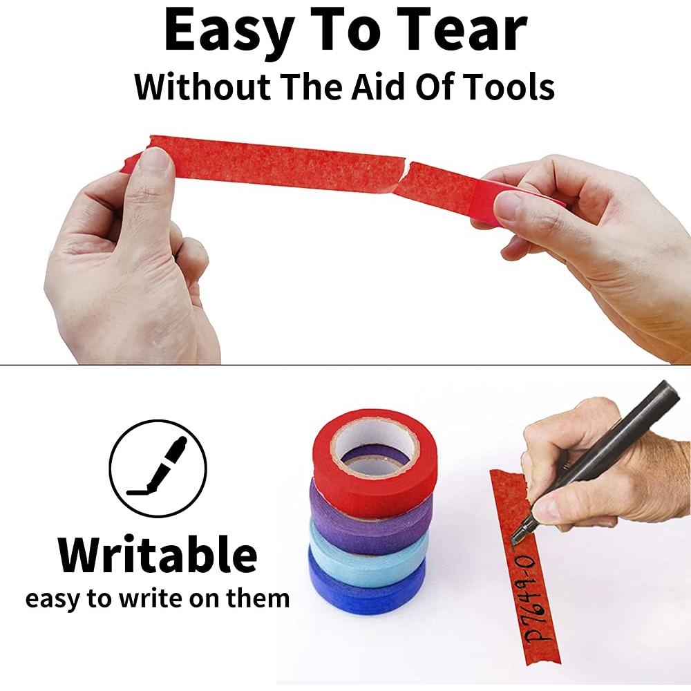 Cinta de Enmascarar Colorida CHIYUNS 8 Rollos 5,08 cm x 9,14 m