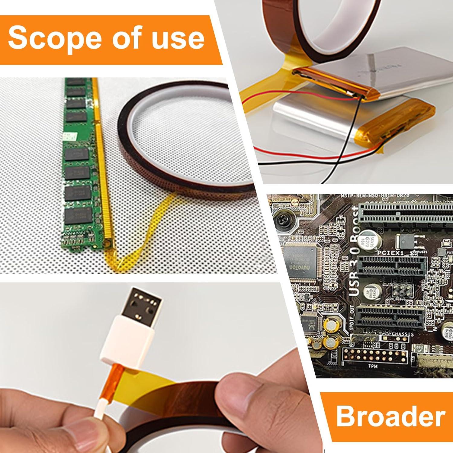 Cinta de Poliamida QILIMA 5 Rollos 2,54cm x 33m Resistente Calor