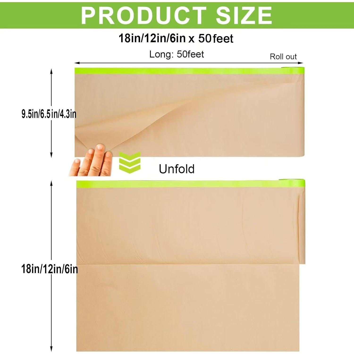 Papel de Enmascarar con Cinta Yudahgan 6 Rollos 45,72-15,24 cm