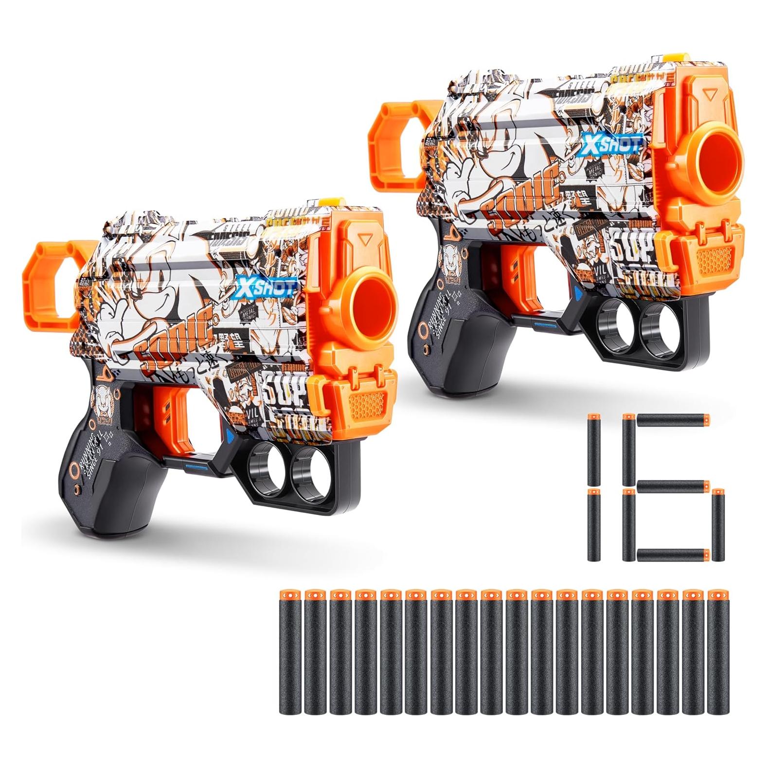 Blaster X-Shot Skins Menace Sonic Retro + 16 Dardos