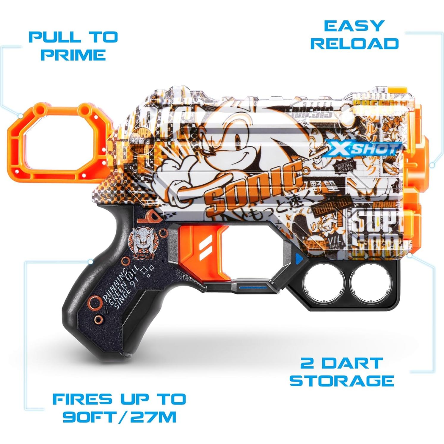 Blaster X-Shot Skins Menace Sonic Retro + 16 Dardos