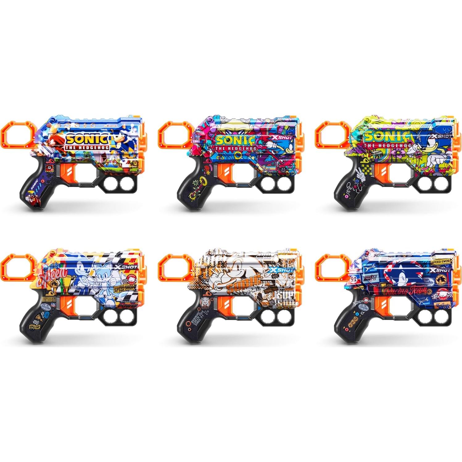 Blaster X-Shot Skins Menace Sonic Retro + 16 Dardos