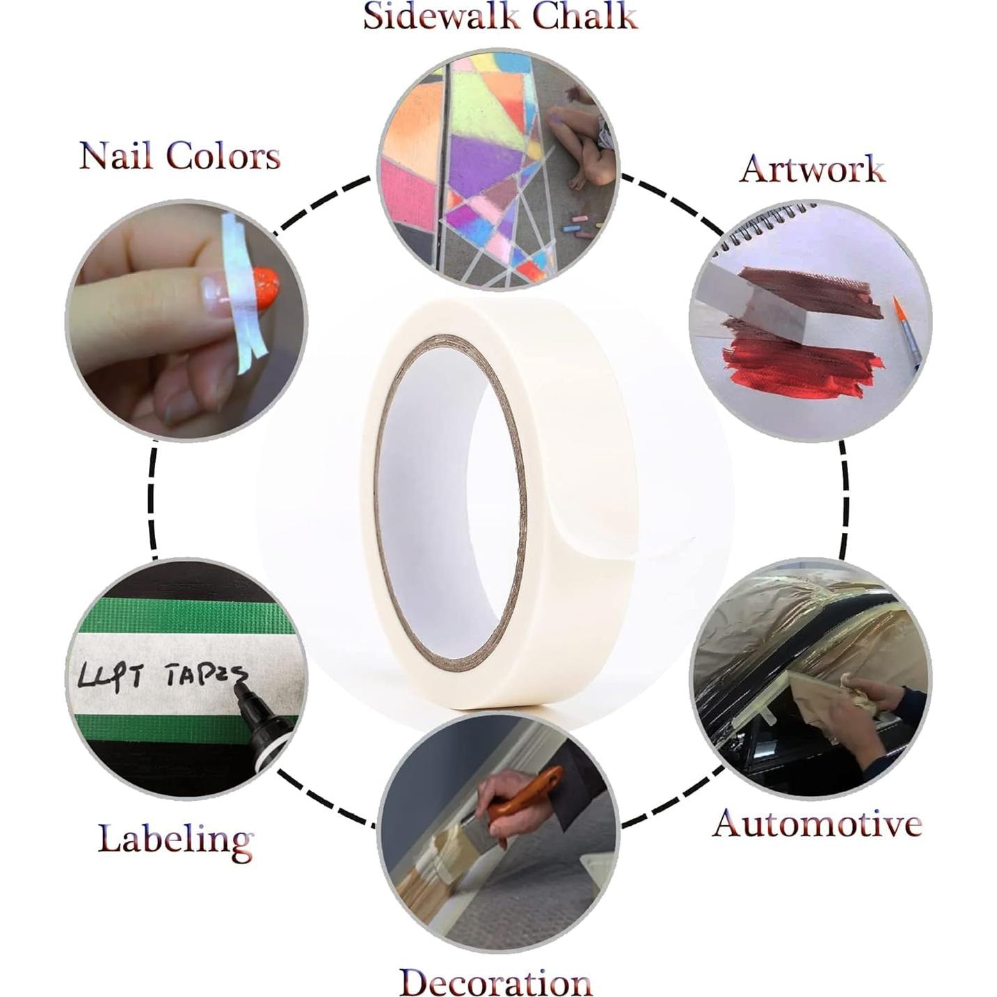 Cinta de Enmascarar LLPT 1,9 cm x 50,29 m Paquete de 5 Roja