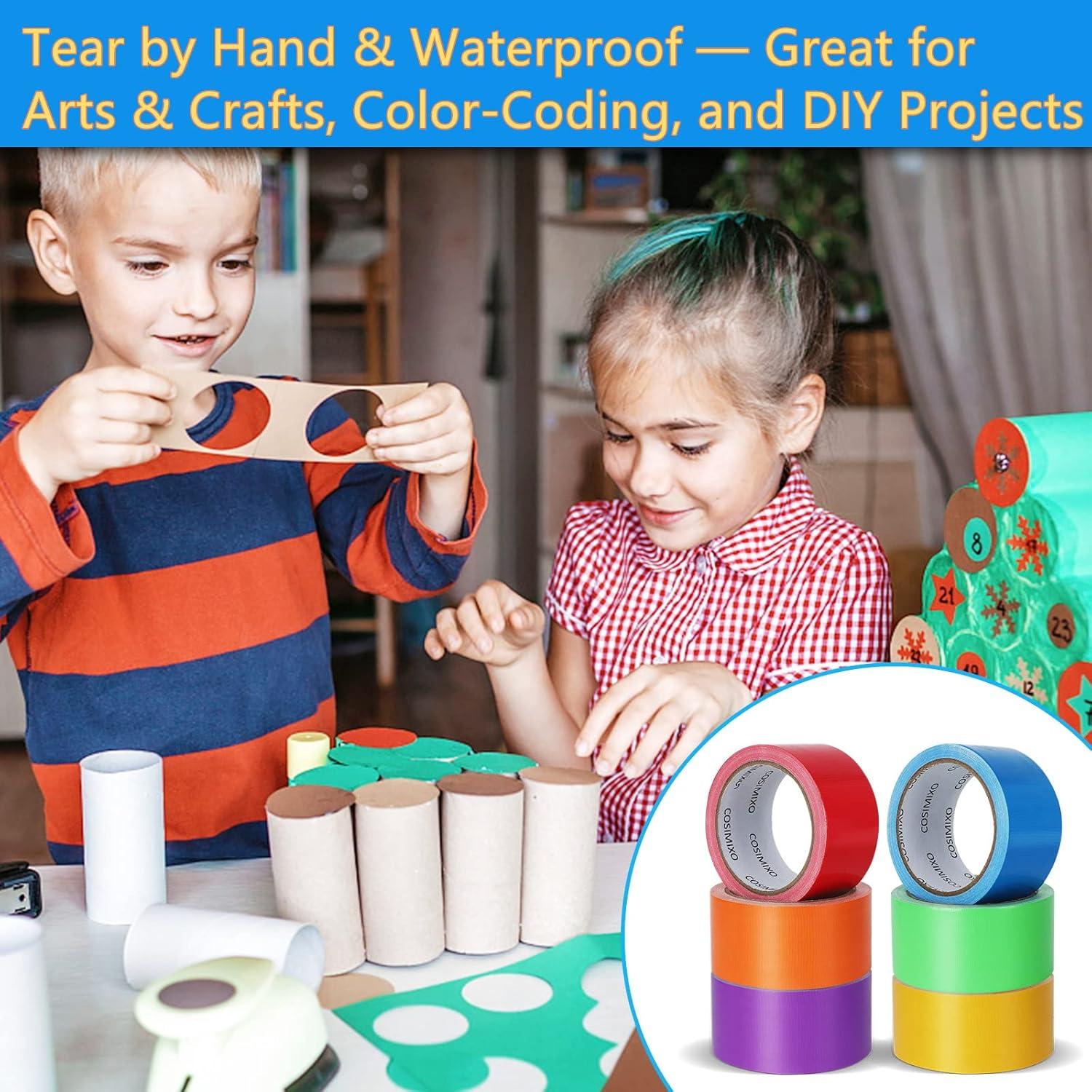 COSIMIXO Paquete de 6 Cintas Adhesivas Arcoíris 5 cm x 13.7 m