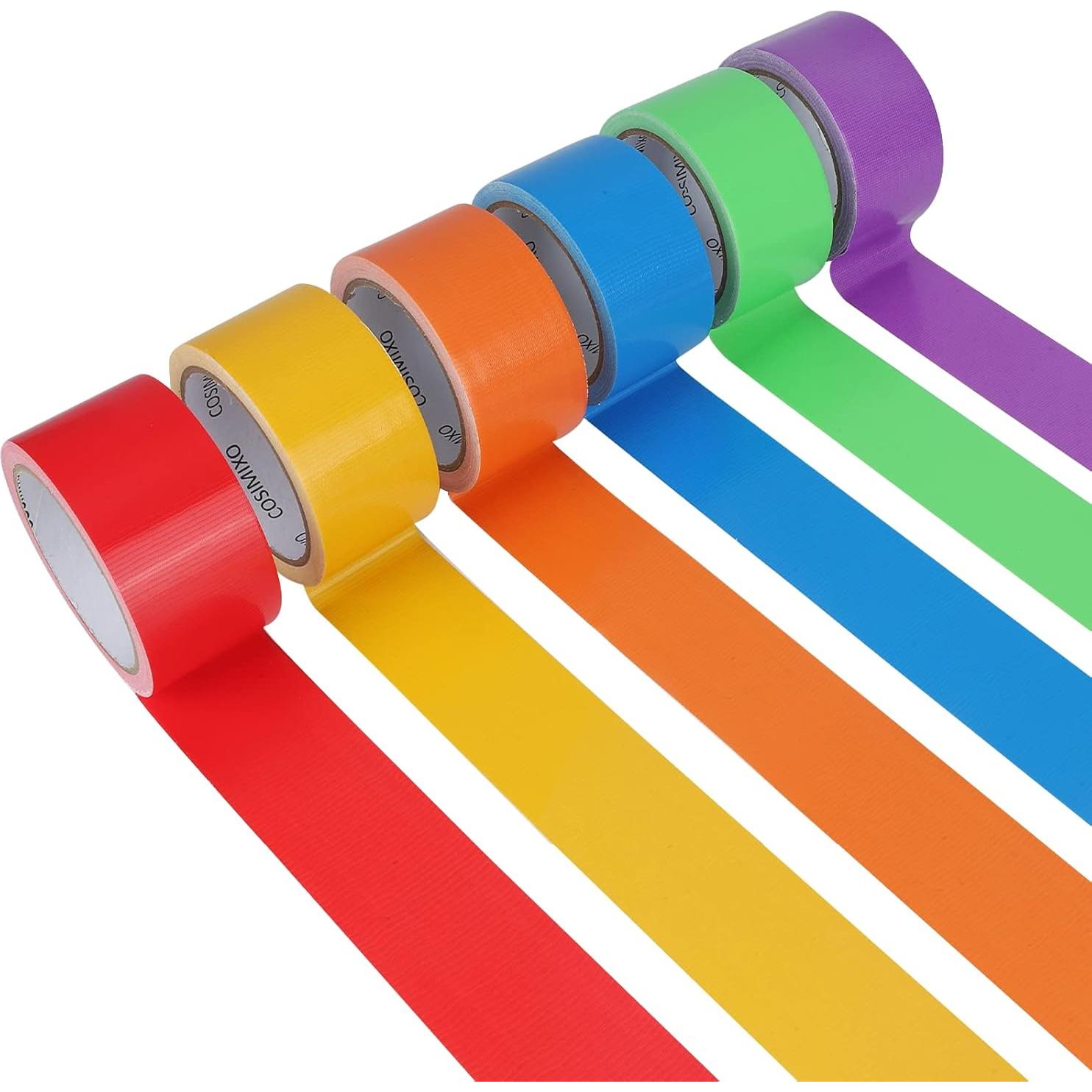 COSIMIXO Paquete de 6 Cintas Adhesivas Arcoíris 5 cm x 13.7 m