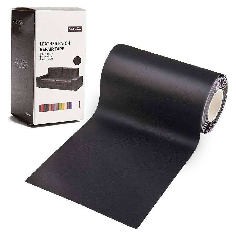 Kit de Parche Autoadhesivo de Cuero Negro Cindy's Tape 7,62x152,4cm