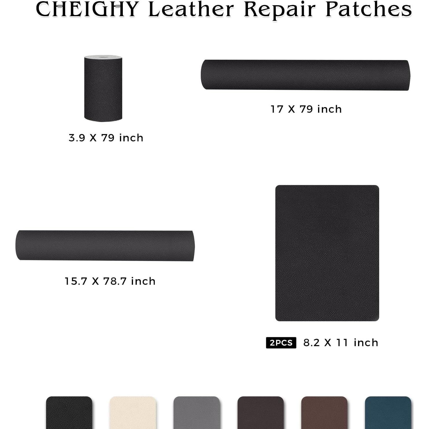 Kit Reparación Cuero CHEIGHY Autoadhesivo 1.98m Negro