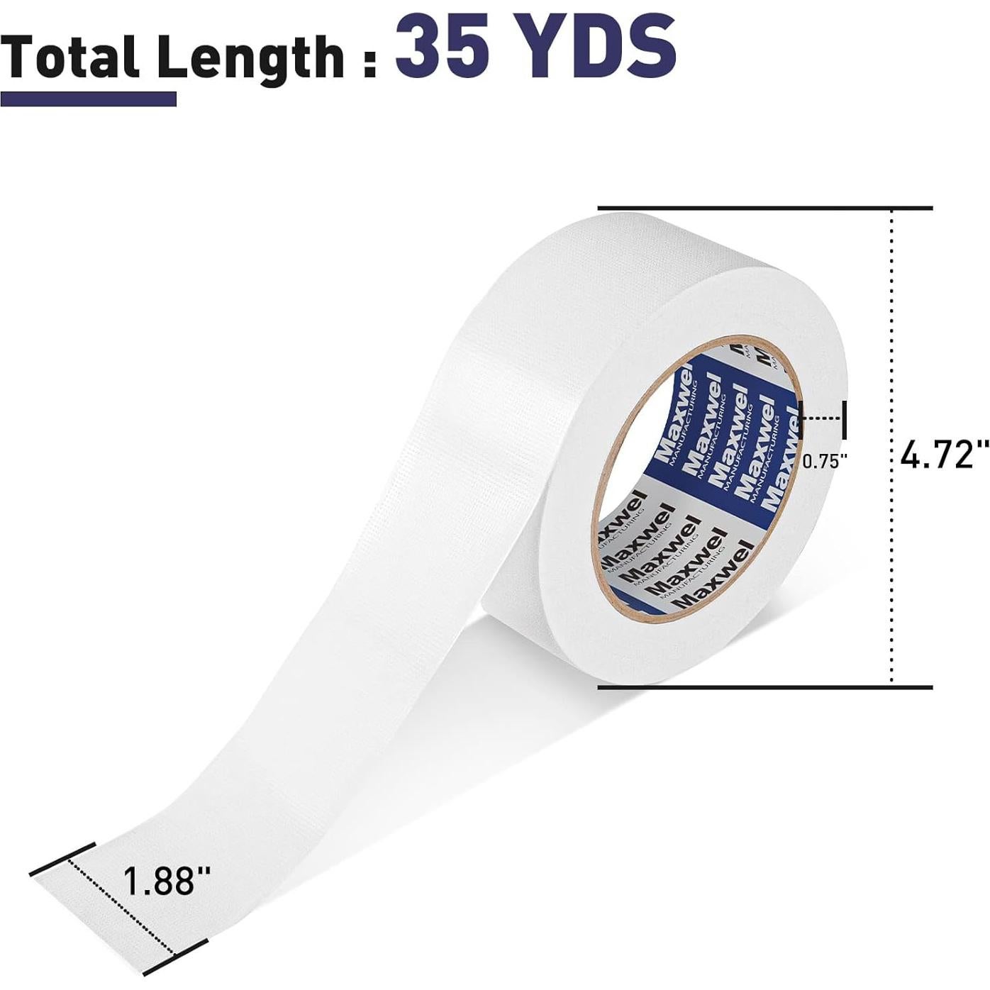 Cinta Adhesiva Blanca Maxwel 4,78 cm x 32 m Impermeable