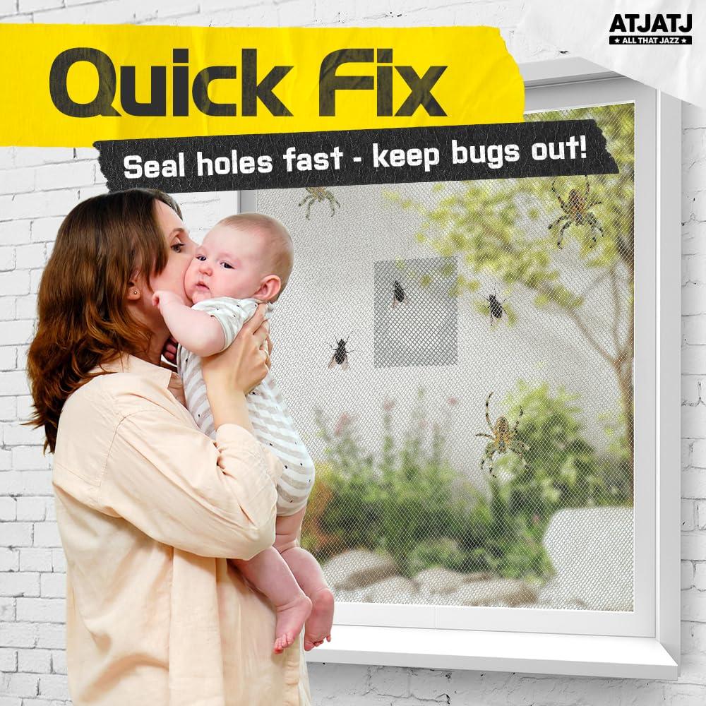 Cinta de reparación ATJATJ 5 cm x 9.14 m negra para pantallas