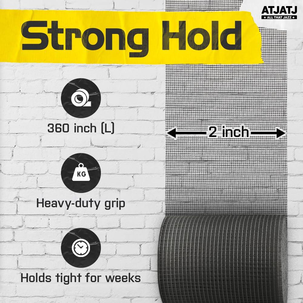 Cinta de reparación ATJATJ 5 cm x 9.14 m negra para pantallas