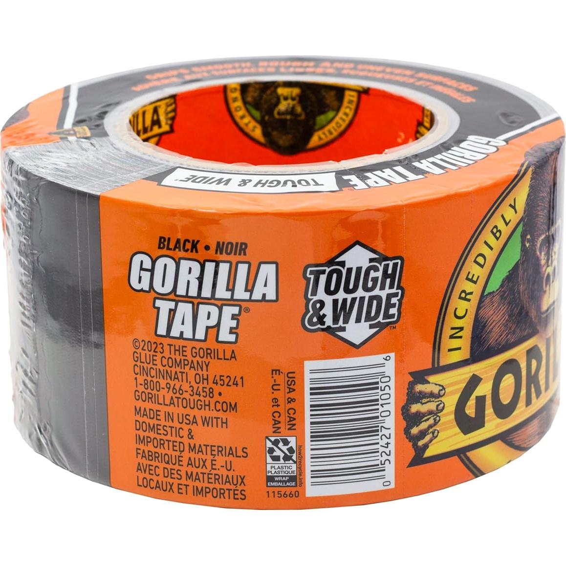 Cinta Gorilla Resistente y Ancha 7,62 cm x 22,86 m - Negra