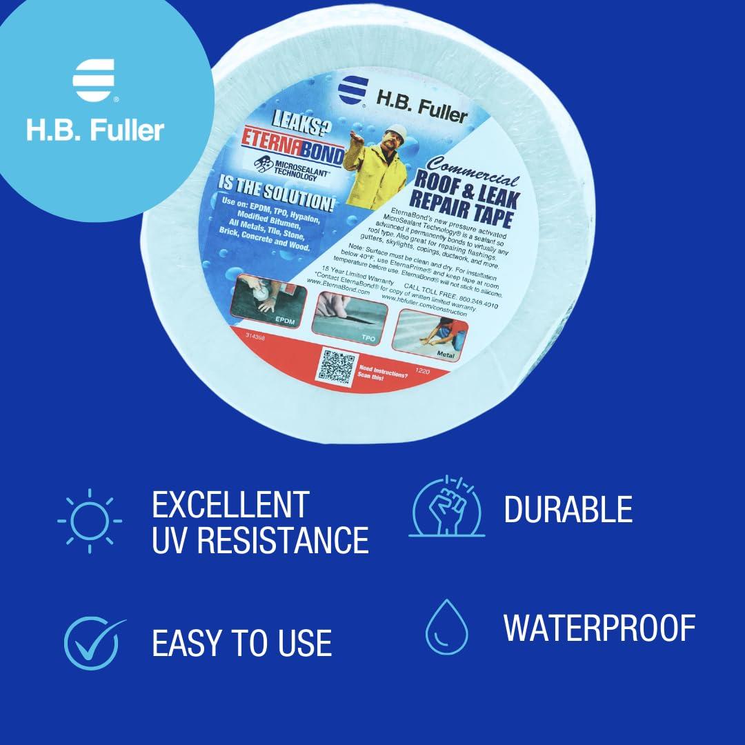 Cinta de Reparación EternaBond RoofSeal 10,16 cm x 15,24 m Blanco