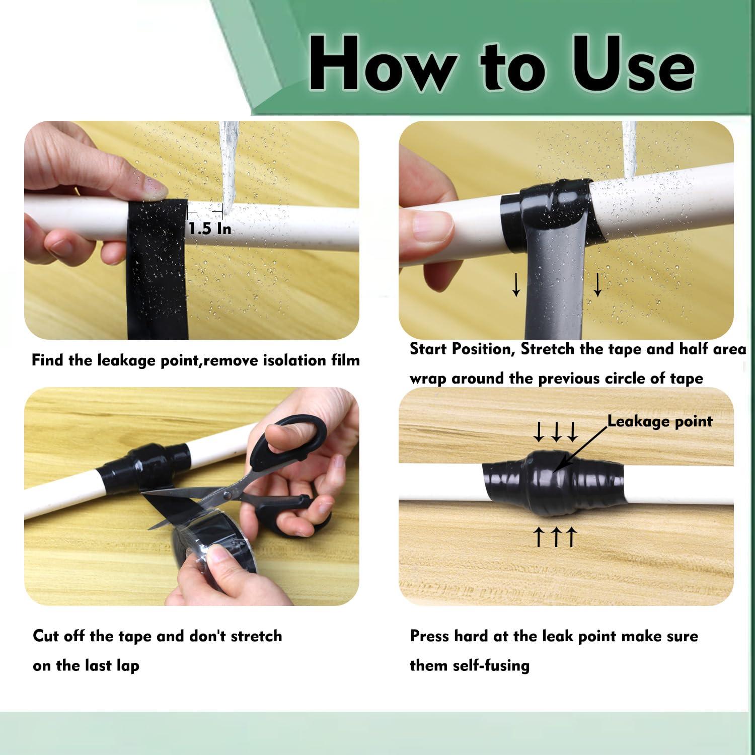 Cinta de Silicona Auto-fusionante PackYard 2.54cm x 5m Negra