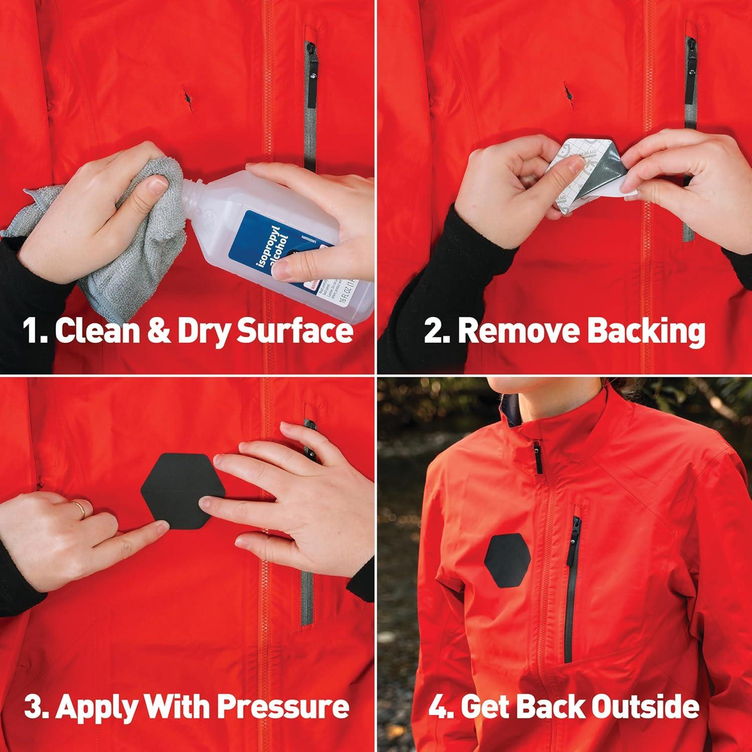 Parche Autoadhesivo GEAR AID 8 Parches Hexagonales Negro