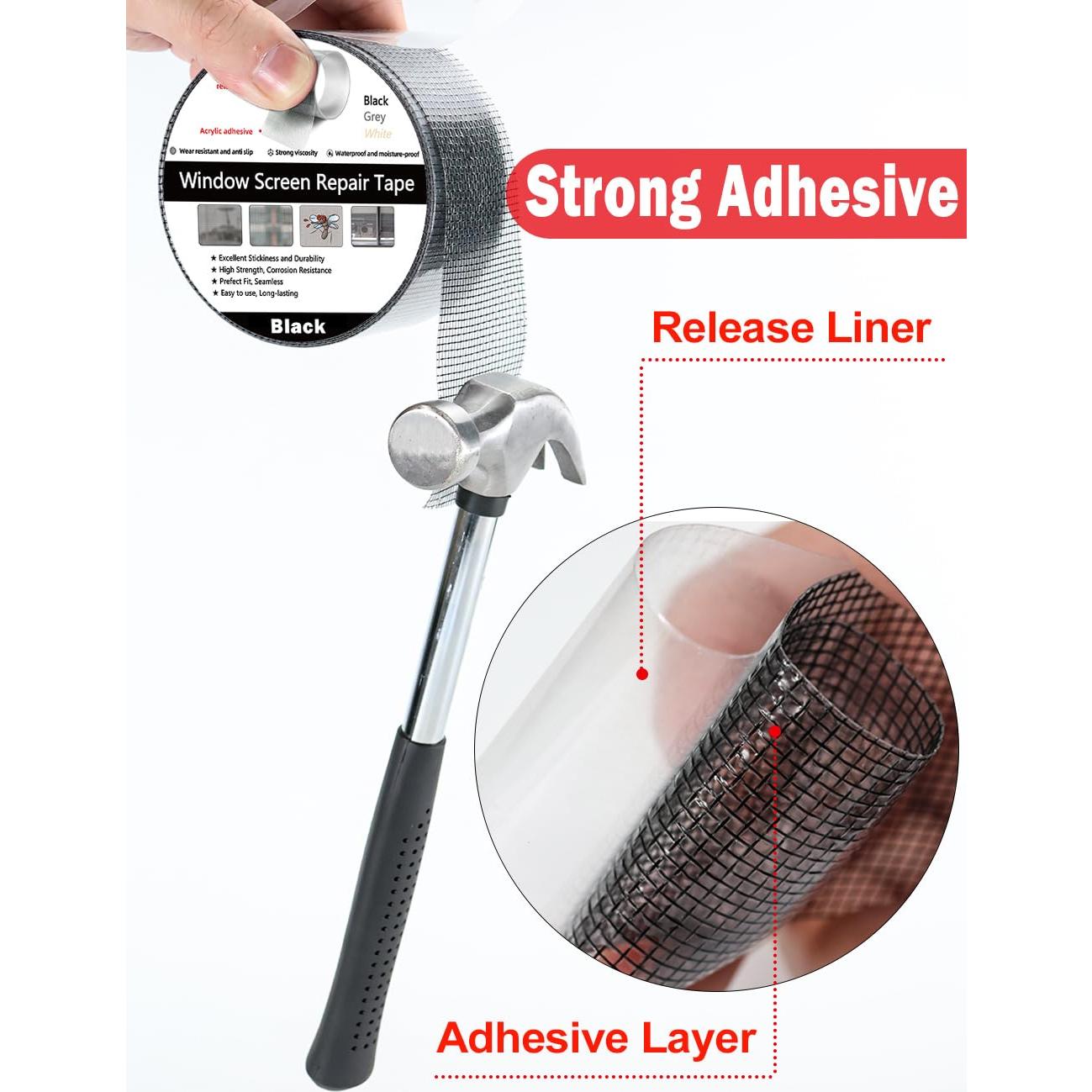 Cinta de Reparación de Pantallas Wohohoho 7,6 m Negra