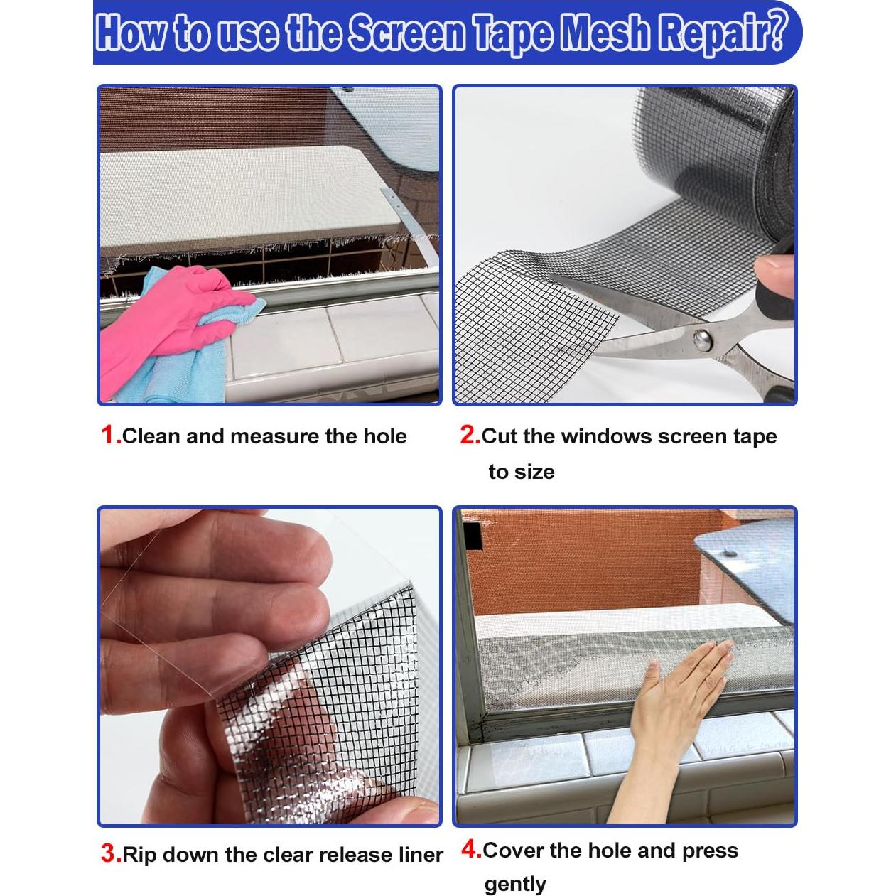 Cinta de Reparación de Pantallas Wohohoho 7,6 m Negra