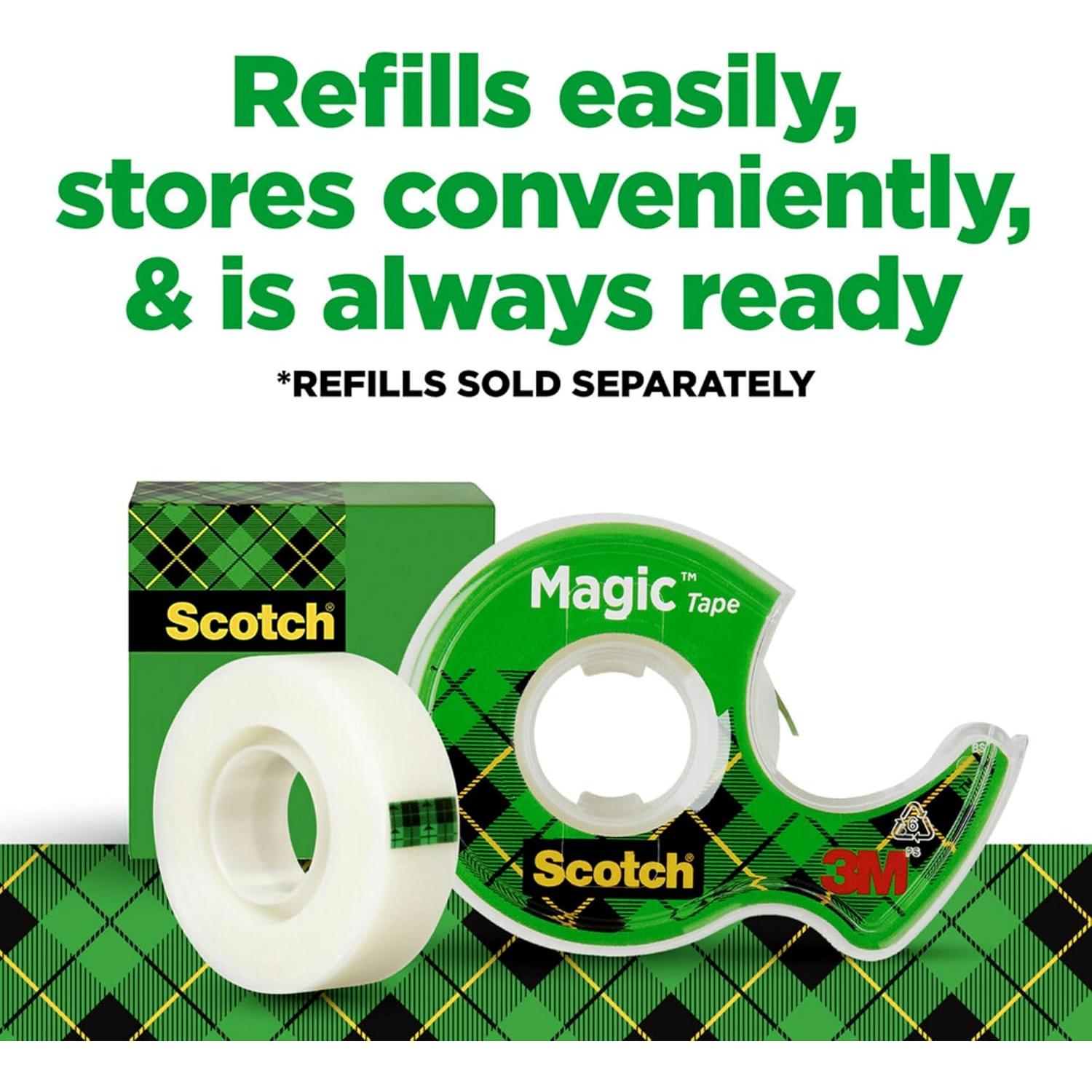 Cinta Mágica Scotch 3 Rollos con Dispensador 1,91 cm x 762 cm