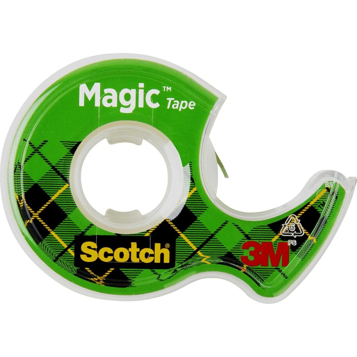 Cinta Mágica Scotch 3 Rollos con Dispensador 1,91 cm x 762 cm