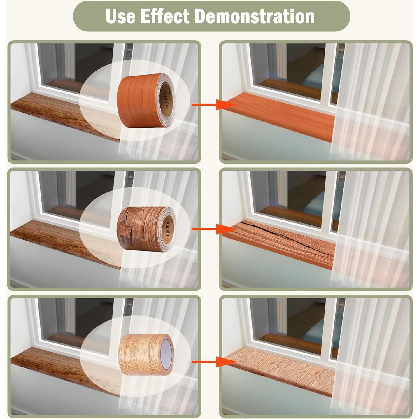Cinta de Reparación de Grano de Madera Begonia 5,08 cm x 10 m