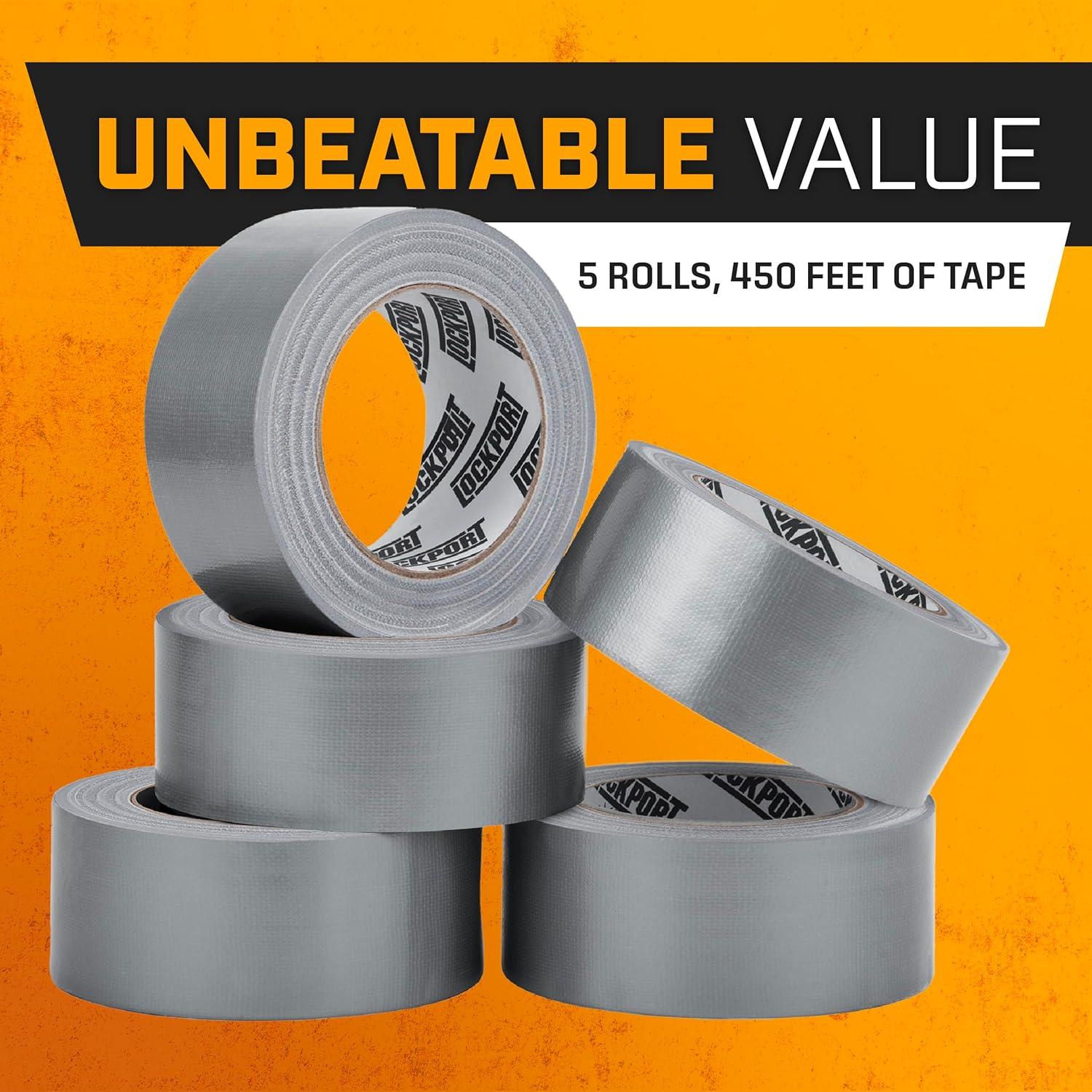 Paquete de 5 Rollos de Cinta Adhesiva Plateada 76,2 cm