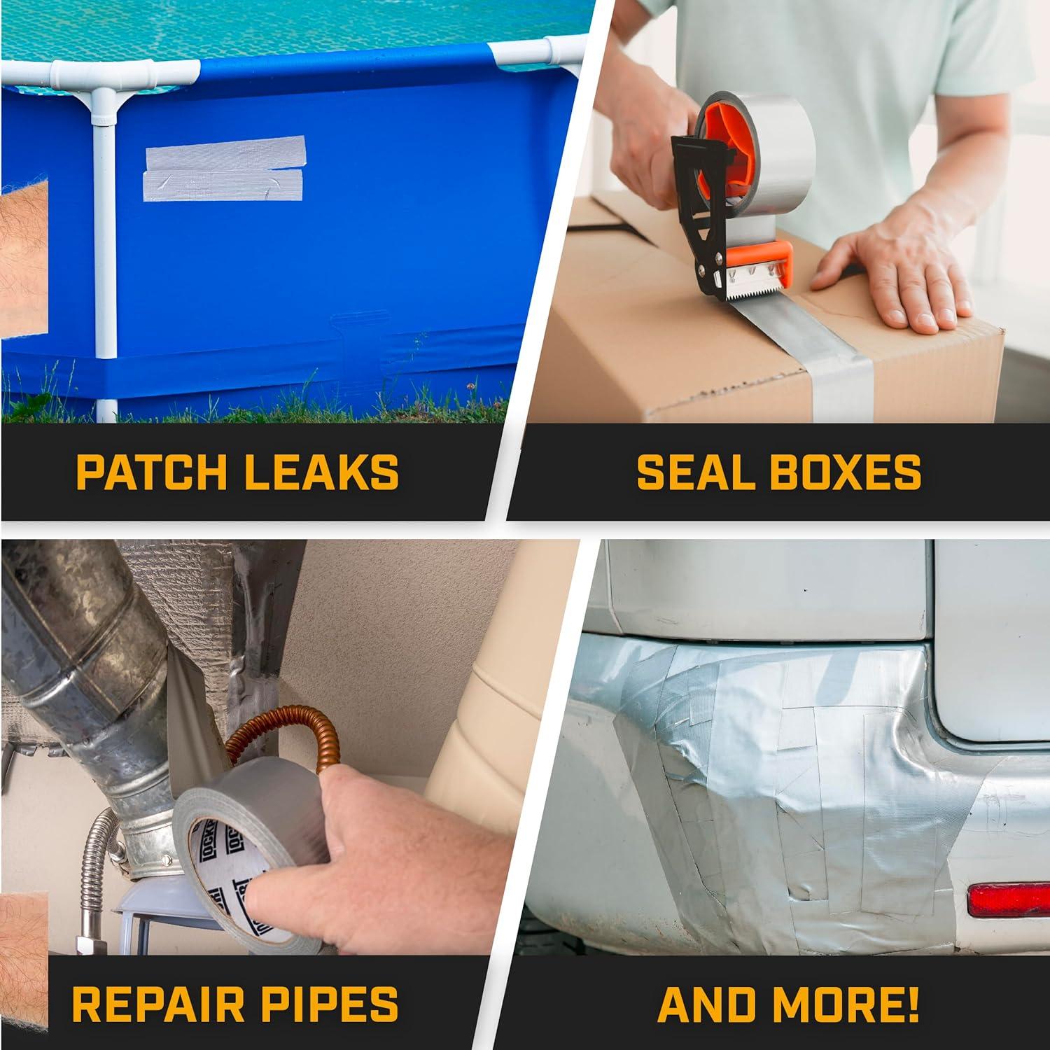 Paquete de 5 Rollos de Cinta Adhesiva Plateada 76,2 cm