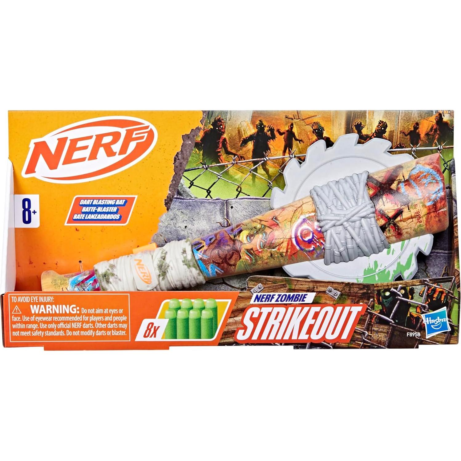 Blaster Nerf Zombie Strikeout con 8 Dardos Elite
