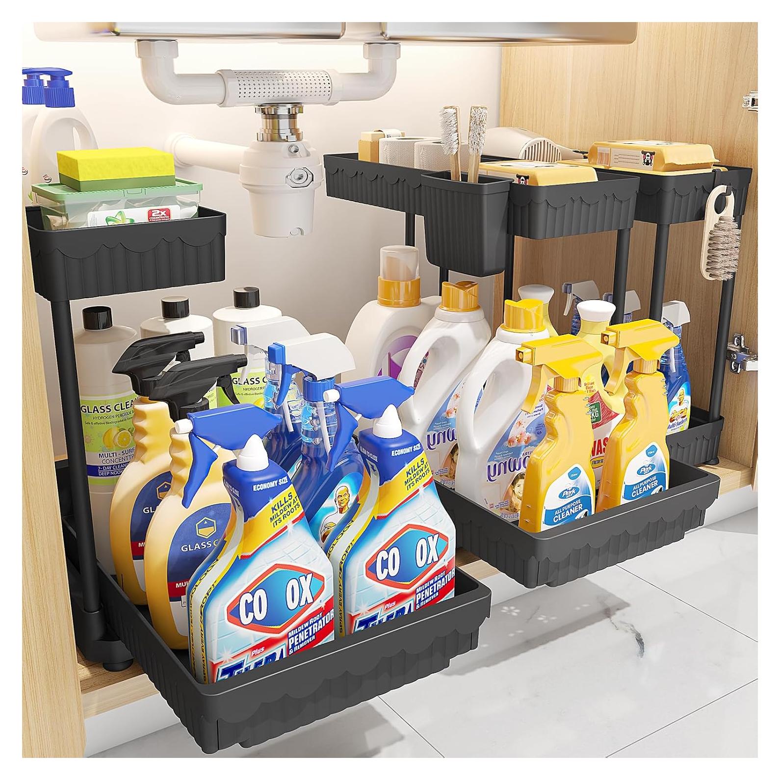 Organizador Bajo Fregadero Sevenblue 3 Piezas Negro