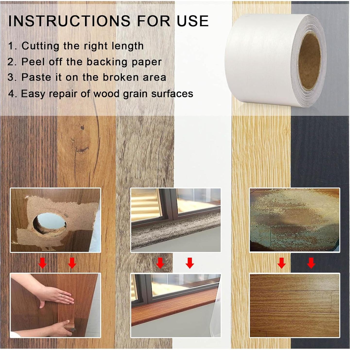 Cinta de Reparación de Madera Bomei Pack 5,08 cm x 10,06 m Blanco