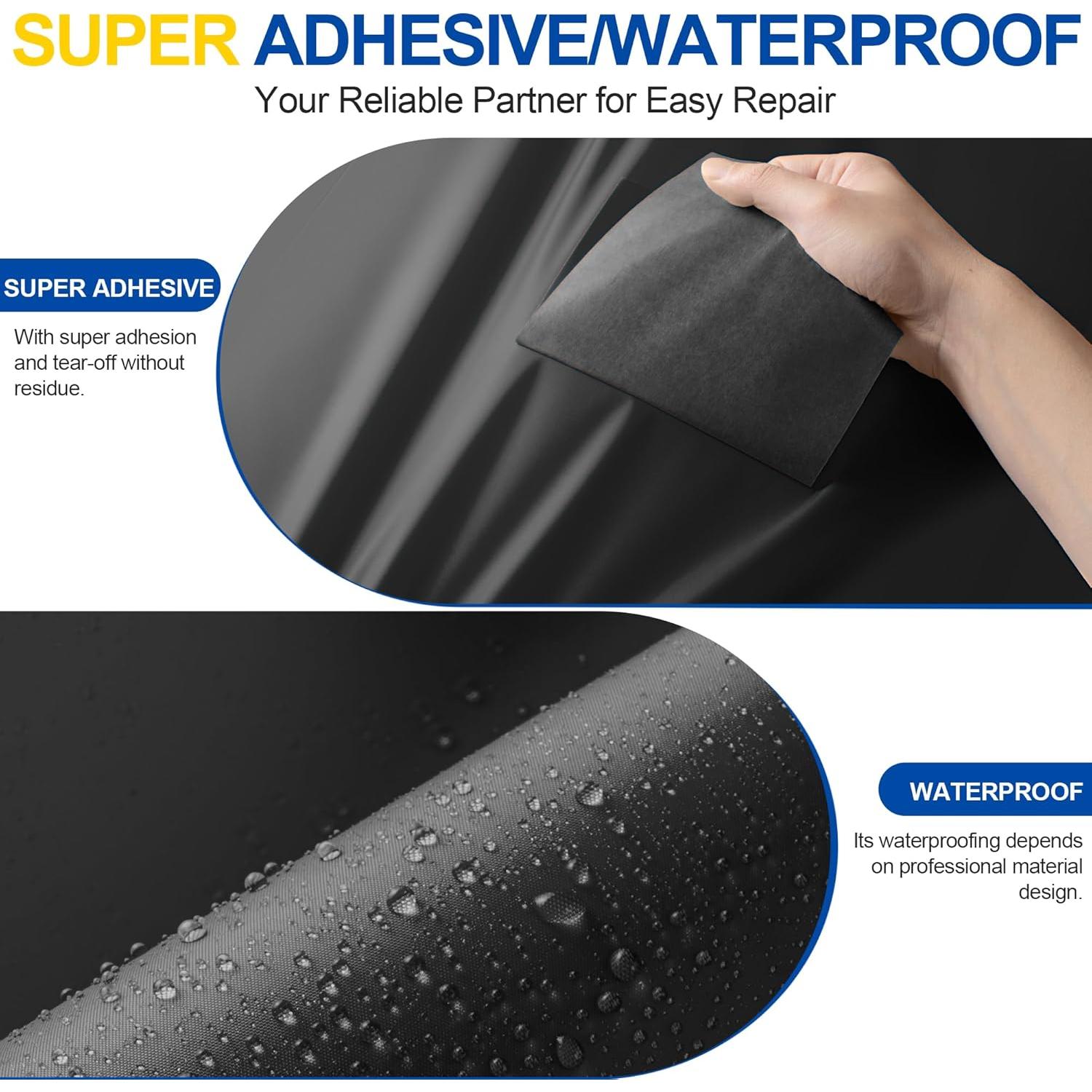 Parche de reparación autoadhesivo Sgooyir 15x160 cm negro