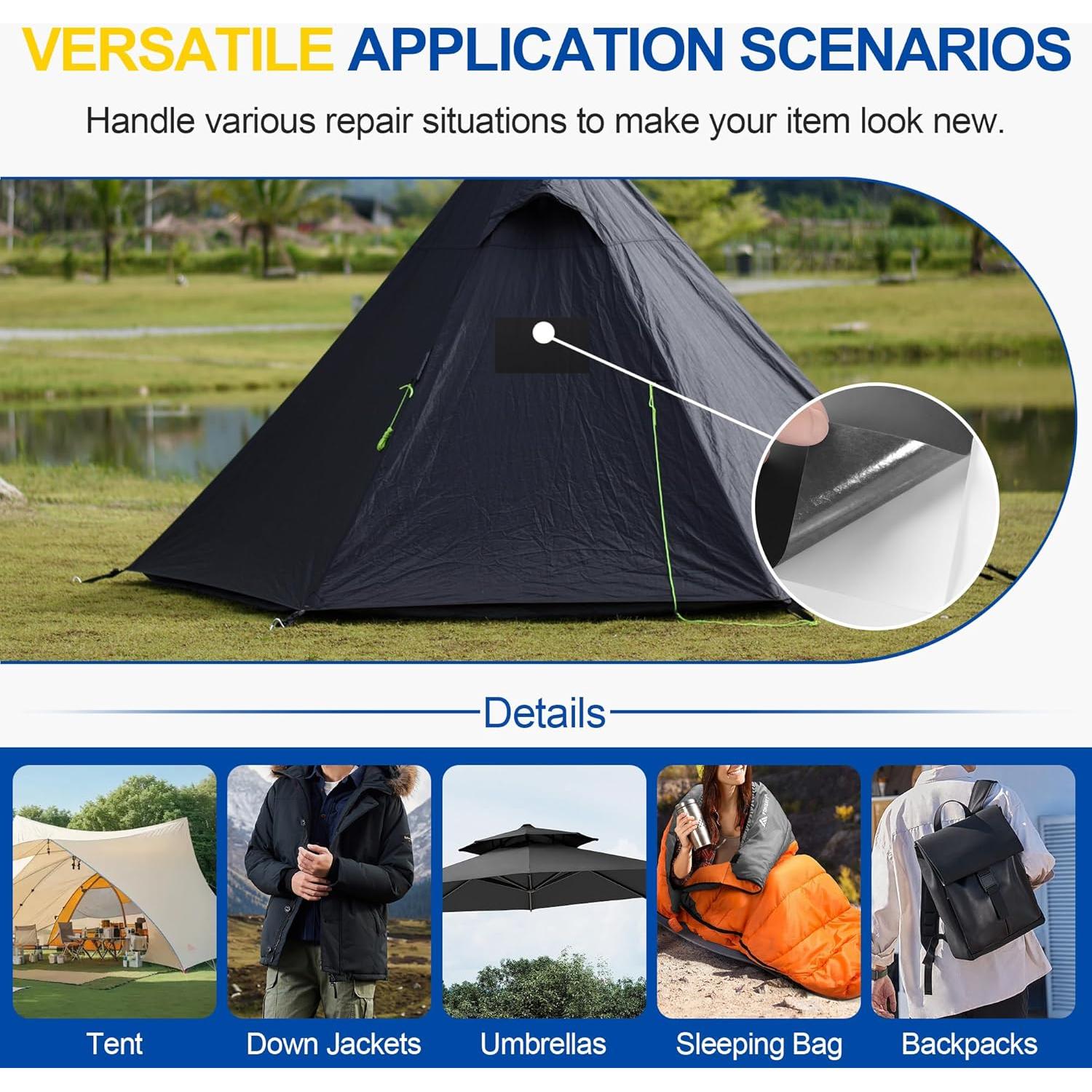 Parche de reparación autoadhesivo Sgooyir 15x160 cm negro